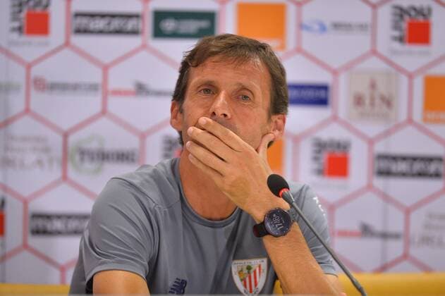 Athletic Club Bilbao - press conference PK Pressekonferenz - Jose Angel Ziganda - 26 07 2017 Athletic Club Bilbao - Europa League - Press conference in Bucharest, National Arena Stadium - Bucharest, Romania, 26.07.2017 - Coach Jose Angel Ziganda during the press conference before the game in Europa League Dinamo Bucharest - Athletic Club Bilbao Copyright: xRaphaelxSerresx