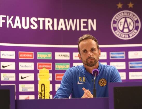 SOCCER - UEFA EL quali, A.Wien vs Limassol, preview VIENNA,AUSTRIA,26.JUL.17 - SOCCER - UEFA Europa League qualification, FK Austria Wien vs AEL Limassol, preview, press conference PK Pressekonferenz Limassol. Image shows head coach Bruno Baltazar (Limassol). GEPAxpictures xChristianxOrt