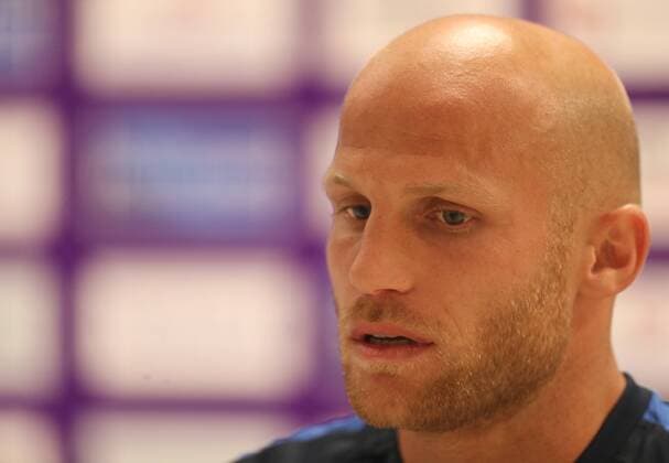 SOCCER - UEFA EL quali, A.Wien vs Limassol, preview VIENNA,AUSTRIA,26.JUL.17 - SOCCER - UEFA Europa League qualification, FK Austria Wien vs AEL Limassol, preview, press conference PK Pressekonferenz Limassol. Image shows Andreas Avraam (Limassol). GEPAxpictures xChristianxOrt
