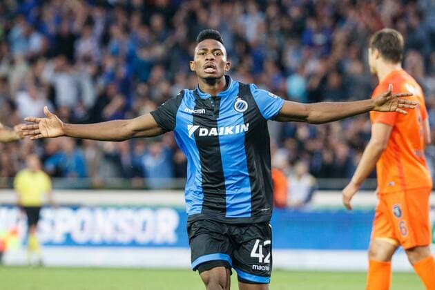 Club s Emmanuel Bonaventure Dennis celebrates after scoring during a soccer game between Belgian team Club Brugge KSV and Turkish club Istanbul Basaksehir F.K., the first leg of the third qualifying round for the UEFA Champions League competition, Wednesday 26 July 2017 in Brugge. KURTxDESPLENTER  x05139319x