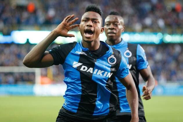 Club s Emmanuel Bonaventure Dennis celebrates after scoring during a soccer game between Belgian team Club Brugge KSV and Turkish club Istanbul Basaksehir F.K., the first leg of the third qualifying round for the UEFA Champions League competition, Wednesday 26 July 2017 in Brugge. KURTxDESPLENTER  x05139318x