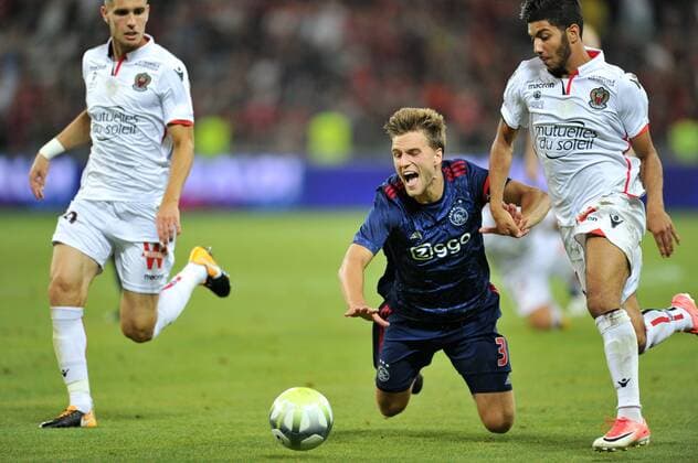 11 Bassem Srarfi (nice) - 03 Joel Veltman (ajax) - FAUTE FOOTBALL : Nice vs Ajax Amsterdam - Ligue des Champions - 26 07 2017 FEP Panoramic 