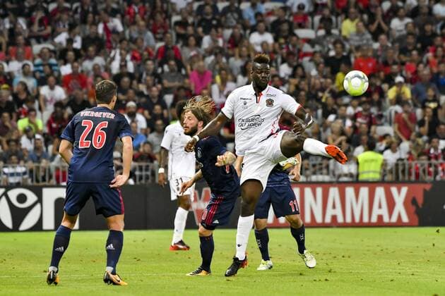 Mario Balotelli (OGC Nice) - Lasse Schone (Ajax) - Nick Viergever (Ajax) FOOTBALL : OGC Nice vs Ajax - Tour preliminaire de ligue des champions - Nice - 26 07 2017 NorbertScanella Panoramic 