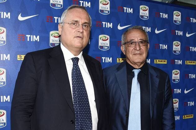 Db Milano 26 07 2017 - presentazione calendari serie A 2017-2018 foto Daniele Buffa Image nella foto: Claudio Lotito-Oreste Vigorito 