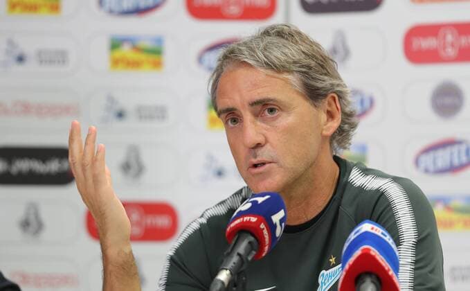 July 26, 2017 - Petah Tiqwa, Israel - Head coach Roberto Mancini of FC Zenit Saint Petersburg during press conference PK Pressekonferenz before the UEFA Champions League 2017 2018 Third qualifying round, 1st leg match between Petah Tikva (ISR) and Zenit Saint Petersburg (RUS) at Ha Moshava stadium in Petah Tikva, Israel, on 26 July 2017. Zenit Saint Petersburg Press conference and training  - ZUMAn230 20170726_zaa_n230_141 Copyright: xAhmadxMorax