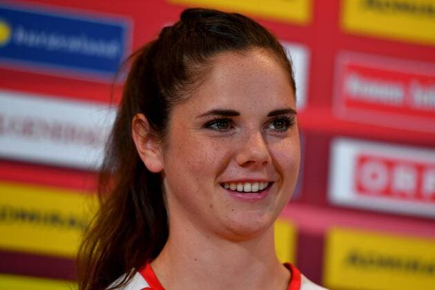 SOCCER - UEFA EURO EM Europameisterschaft Fussball 2017, ISL vs AUT WAGENINGEN,NETHERLANDS,27.JUL.17 - WOMEN SOCCER - UEFA Women s European Championship EM Europameisterschaft 2017, quarterfinal, preview, press conference PK Pressekonferenz team AUT. Image shows Sarah Zadrazil (AUT). GEPAxpictures xFlorianxErtl