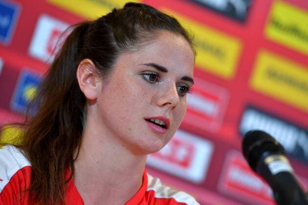 SOCCER - UEFA EURO EM Europameisterschaft Fussball 2017, ISL vs AUT WAGENINGEN,NETHERLANDS,27.JUL.17 - WOMEN SOCCER - UEFA Women s European Championship EM Europameisterschaft 2017, quarterfinal, preview, press conference PK Pressekonferenz team AUT. Image shows Sarah Zadrazil (AUT). GEPAxpictures xFlorianxErtl