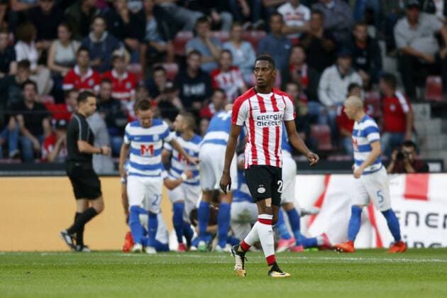 Joshua Brenet of PSV during the UEFA Europa League third qualifying round first leg match between PSV Eindhoven and Osijek at Philips Stadium, on July 27, 2017 in Eindhoven, The Netherlands PSV v Osijek UEFA Europa League 2017 2018 xVIxVIxImagesx xJeroenxPutmansxIVx 8324386