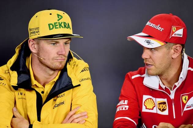 Nico Hülkenberg (GER 27), Renault F1 Team, Sebastian Vettel (GER 5), Scuderia Ferrari, Grosser Preis von Ungarn 2017, Vorbereitungen, Motorsport, Formel 1, 27.07.2017, Budapest Copyright: xAndre Eibner-Pressefotox EP_JAE
