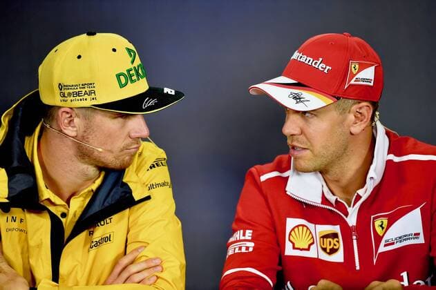Nico Hülkenberg (GER 27), Renault F1 Team, Sebastian Vettel (GER 5), Scuderia Ferrari, Grosser Preis von Ungarn 2017, Vorbereitungen, Motorsport, Formel 1, 27.07.2017, Budapest Copyright: xAndre Eibner-Pressefotox EP_JAE