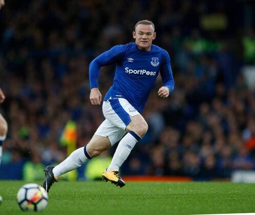 Wayne Rooney of Everton during the Europa League Qualifying Third Round 1st leg match at Goodison Park Stadium, Liverpool. Picture date: March 27th 2017. Pic credit should read: Simon Bellis Sportimage EDITORIAL USE ONLY. No use with unauthorised audio, video, data, fixture lists, club league logos or live services. Online in-match use limited to 120 images, no video emulation. No use in betting, games or single club league player publications.