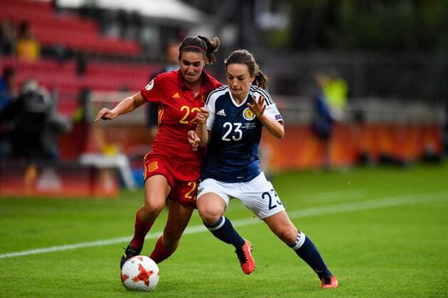 Zweikampf María Francesca Caldentey (Mariona, Spanien , Spain) (22) Chloe Arthur (Schottland , Scotland) (23), Fussball, UEFA Women s EURO 2017, Schottland - Spanien, xmkx
