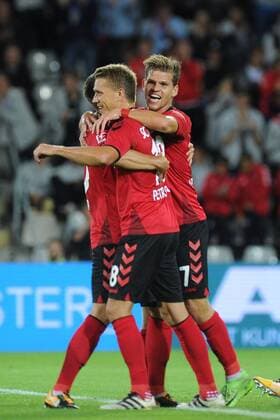 Jubel bei (v.l.n.r.) Nils Petersen (SC Freiburg) Florian Niederlechner (SC Freiburg) beim Spiel SC Freiburg vs NK Domzale, am 27.07.20177. Freiburg Copyright: xLaegler xEibner-Pressefotox EP_SLR