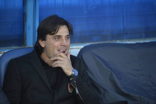 CSU Craiova - AC Milan, Uefa Europa League, Third Qualifying Round - 1 Leg, 27 July 2017, Drobeta Turnu Severin, Romania CSU Craiova - AC Milan, UEFA Europa League, Third Qualifying Round - 1 Leg, AC Milan s coach Vicenzo Montella, 27 July 2017, Drobeta Turnu Severin, Romania Copyright: xRaphaelxSerresx