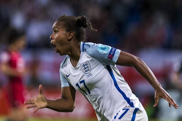 TILBURG - 27-07-2017. EK vrouwenvoetbal, Woman s Euro 2017, groepswedstrijd Portugal - Engeland. Nikita Parris scoort 1-2. Portugal - Engeland  x1656970x