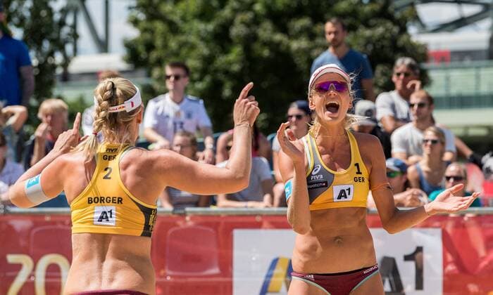 FIVB Beach volleyball Beachvolleyball World Championships Vienna 2017 am 28.07.2017 Margareta KOZUCH (GER), Karla BORGER (GER); FIVB Beach Volleyball World Championships Vienna 2017 am 28.07.2017, Donauinsel Wien (Oesterreich). xPWx