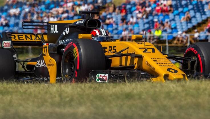 July 28, 2017 - MogyoroD, Hungary - Nico Hulkenberg of Germany and Renault F1 Team driver goes during the free practice session at Pirelli Hungarian Formula 1 Grand Prix on Jul 28, 2017 in Mogyorod, Hungary. F1 Grand Prix of Hungary - Practice  - ZUMAn230 20170728_zaa_n230_222 Copyright: xRobertxSzaniszlox