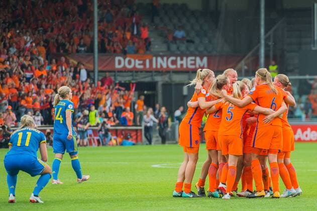 Fußball, Frauen EM, Niederlande - Schweden 2:0 Netherlands celebrate the win during the UEFA WEURO 2017 quarter finale match between The Netherlands and Sweden at the Vijverberg stadium on July 22, 2017 in Doetinchem, The Netherlands Women:The Netherlands v Sweden UEFA WEURO 2017 2017 2018 xVIxVIxImagesx xGerritxvanxKeulenxIVx 8341583