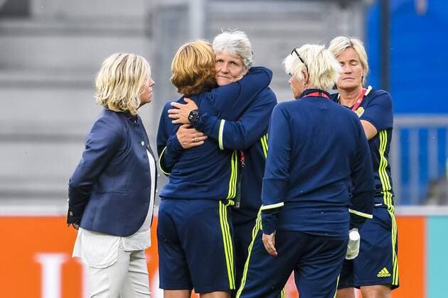 Fußball, Frauen EM, Niederlande - Schweden 2:0 170729 Sveriges förbundskapten Pia Sundhage efter kvartsfinalen mellan Holland och Sverige under dag 14 av fotbolls-EM den 29 juli 2017 i Doetinchem.  Copyright: CARLxSANDIN BB170729CS139