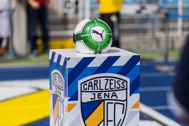 Spielball, FC Carl Zeiss Jena, Logo, Puma, Symbolbild, Fußball, 3. Liga, FC Carl Zeiss Jena - SC Fortuna Köln, xprx