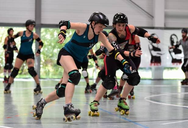 29.07.2017 - Rollerderby Roller Derby - 3. Bundesliga Frauen - Sucker Punch Rollergirls Nürnberg - Riot Rocketz Leipzig - OGo - Doser (017, Sucker Punch Rollergirls,rechts)