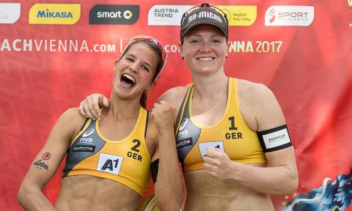 FIVB Beach volleyball Beachvolleyball World Championships Vienna 2017 am 30.07.2017 Chantal LABOUREUR, Julia SUDE (GER); FIVB Beach Volleyball World Championships Vienna 2017 am 30.07.2017, Donauinsel Wien (Oesterreich). xPWx