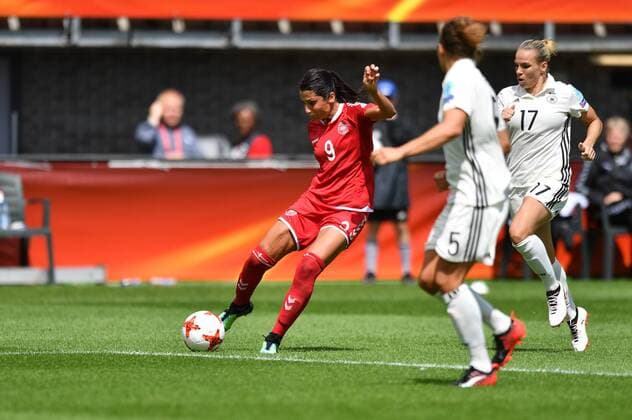 Flanke Nadia Nadim (Daenemark, Denmark) (9), Fussball, UEFA Women s EURO 2017, Viertelfinale, Deutschland - Dänemark, xmkx