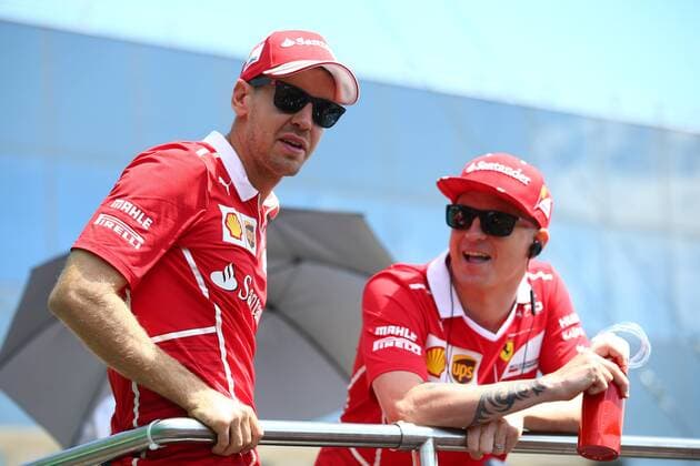 Hungarian Grand Prix, Hungaroring 27 - 30 July 2017 30.07.2017 - Sebastian Vettel (GER) Scuderia Ferrari SF70H and Kimi Raikkonen (FIN) Scuderia Ferrari SF70H 