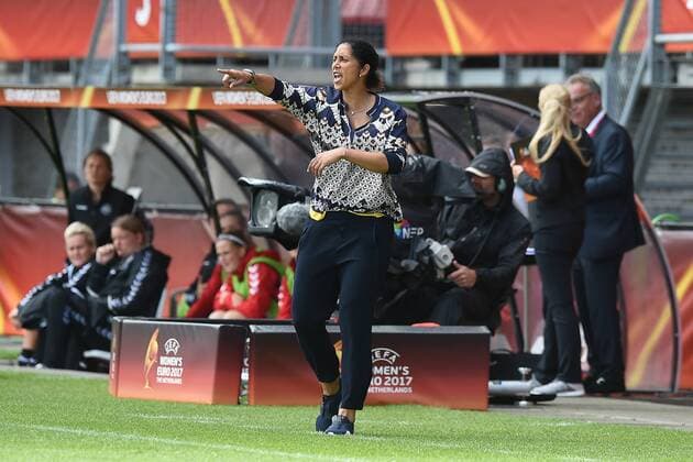Fußball UEFA Women s Euro Viertelfinale Deutschland - Dänemark am 30.07.2017 im Sparta Stadion in Rotterdam Steffi Jones ( Bundestrainerin Deutschland ) xRx