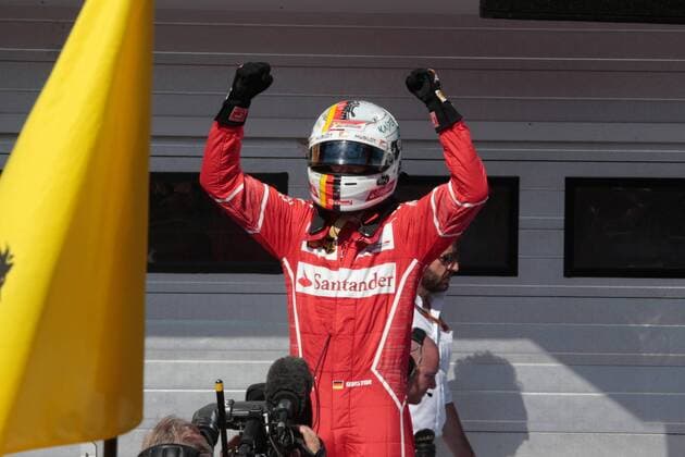 FORMULA 1 - Hungarian GP BUDAPEST,HUNGARY,30.JUL.17 - MOTORSPORTS, FORMULA 1 - Grand Prix of Hungary, Hungaroring. Image shows the rejoicing of Sebastian Vettel (GER Ferrari). GEPAxpictures xFritzxMueller