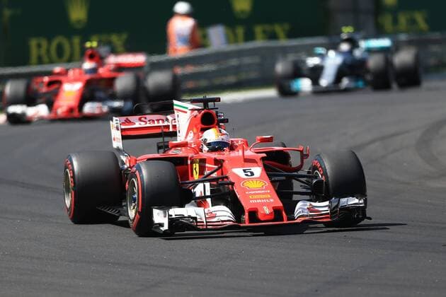 July 30th 2017, Hungaroring, Mogyor& xf3;d, Hungary; Formula One Grand Prix of Hungary, Race Day; Sebastian Vettel - Scuderia Ferrari SF70H leads race start xOctanex  ActionPlus11907899
