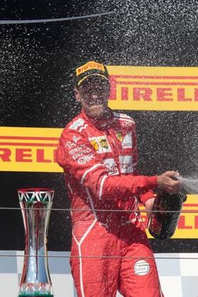 FORMULA 1 - Hungarian GP BUDAPEST,HUNGARY,30.JUL.17 - MOTORSPORTS, FORMULA 1 - Grand Prix of Hungary, Hungaroring. Image shows Sebastian Vettel (GER Ferrari). Keywords: award ceremony, trophy, champagne shower. GEPAxpictures xFritzxMueller