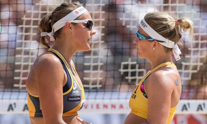 FIVB Beach volleyball Beachvolleyball World Championships Vienna 2017 am 30.07.2017 Victoria BIENECK, Isabel SCHNEIDER (GER); FIVB Beach Volleyball World Championships Vienna 2017 am 30.07.2017, Donauinsel Wien (Oesterreich). xPWx