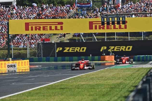 Finale, Sieger Sebastian Vettel, dahinter Kimi Raikkonen, Motorsport, Grosser Preis von Ungarn 2017,Fahrerlager, Motorsport, Formel 1, 30.07.2017, Budapest Copyright: xAndre Eibner-Pressefotox EP_JAE