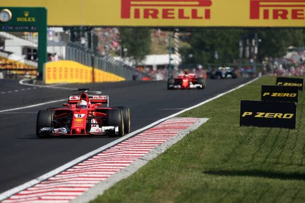 Hungarian Grand Prix, Hungaroring 27 - 30 July 2017 30.07.2017 - Race, Sebastian Vettel (GER) Scuderia Ferrari SF70H and Kimi Raikkonen (FIN) Scuderia Ferrari SF70H 