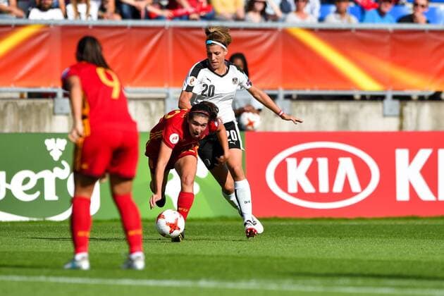 SOCCER - UEFA EURO EM Europameisterschaft Fussball 2017 TILBURG,NETHERLANDS,30.JUL.17 - WOMEN SOCCER - UEFA Women s European Championship EM Europameisterschaft 2017, quarterfinal, Austria vs Spain. Image shows Mariona (ESP) and Lisa Makas (AUT). GEPAxpictures xFlorianxErtl