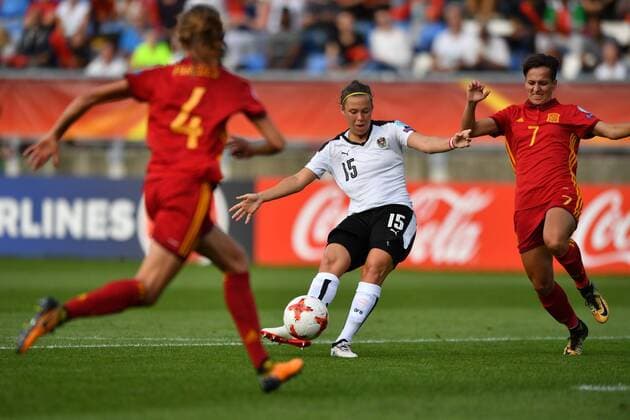 Nicole Billa (Österreich) (15) beim Torschuss, Fussball, UEFA Women s EURO 2017, Viertelfinale, Österreich - Spanien, xmkx