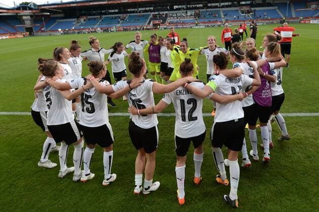 SOCCER - UEFA EURO EM Europameisterschaft Fussball 2017 TILBURG,NETHERLANDS,30.JUL.17 - WOMEN SOCCER - UEFA Women s European Championship EM Europameisterschaft 2017, quarterfinal, Austria vs Spain. Image shows the rejoicing of AUT. GEPAxpictures xFlorianxErtl