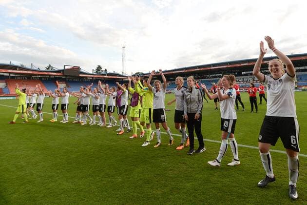 SOCCER - UEFA EURO EM Europameisterschaft Fussball 2017 TILBURG,NETHERLANDS,30.JUL.17 - WOMEN SOCCER - UEFA Women s European Championship EM Europameisterschaft 2017, quarterfinal, Austria vs Spain. Image shows the rejoicing of AUT. GEPAxpictures xFlorianxErtl