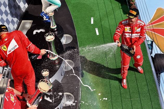 Sebastian Vettel (GER 5), Scuderia Ferrari, Grosser Preis von Ungarn 2017,Podium, Motorsport, Formel 1, 30.07.2017, Budapest Copyright: xAndre Eibner-Pressefotox EP_JAE