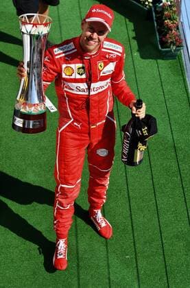 Bilder des Tages - SPORT Sebastian Vettel (GER 5), Scuderia Ferrari, Grosser Preis von Ungarn 2017,Podium, Motorsport, Formel 1, 30.07.2017, Budapest Copyright: xAndre Eibner-Pressefotox EP_JAE