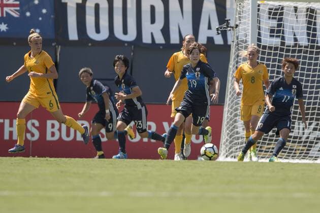 SAN DIEGO, CA - JULY 30: Hikaru Kitagawa (19) of Japan during the Tournament of Nationals soccer match between Japan and Australia on July 30, 2017 at Qualcomm Stadium in San Diego, CA. (Photo by Alan Smith Icon Sportswire) SOCCER: JUL 30 Tournament of Nations - Japan v Australia Icon1707300138 EDITORIAL USE ONLY