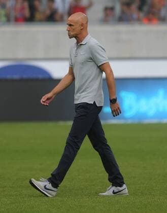 1. FC Heidenheim 1846-FC Erzgebirge Aue 30.07.2017 Deutschland Fußball Saison 17 18 2. Bundesliga 1. FC Heidenheim 1846-FC Erzgebirge Aue Foto Herbert Rudel Thomas Letsch Trainer Erzgebirge Aue.