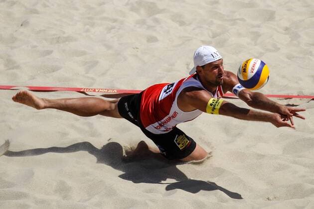 Beach volleyball Beachvolleyball - FIVB World Championships 2017 VIENNA,AUSTRIA,31.JUL.17 - BEACH VOLLEYBALL - FIVB World Championships, men. Image shows Christoph Dressler (AUT). GEPAxpictures xMaticxKlansek