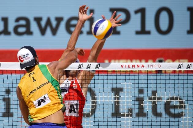 Beach volleyball Beachvolleyball - FIVB World Championships 2017 VIENNA,AUSTRIA,31.JUL.17 - BEACH VOLLEYBALL - FIVB World Championships, men. Image shows Saymon Barbosa Santos (BRA). GEPAxpictures xMaticxKlansek