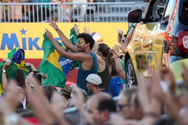 Beach volleyball Beachvolleyball - FIVB World Championships 2017 VIENNA,AUSTRIA,31.JUL.17 - BEACH VOLLEYBALL - FIVB World Championships. Image shows the fans of Brazil. GEPAxpictures xMaticxKlansek