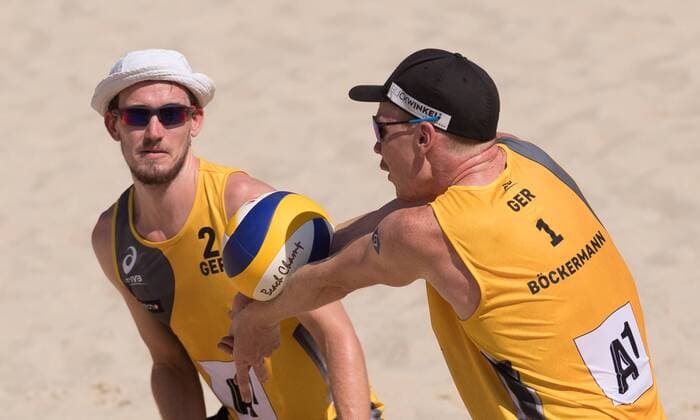 Bilder des Tages - SPORT FIVB Beach volleyball Beachvolleyball World Championships Vienna 2017 am 01.08.2017 Markus BOECKERMANN, Lars FLUEGGEN (GER); FIVB Beach Volleyball World Championships Vienna 2017 am 01.08.2017, Donauinsel Wien (Oesterreich). xPWx