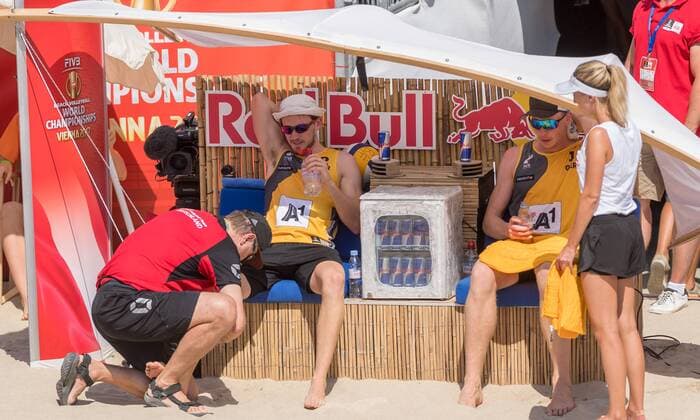 FIVB Beach volleyball Beachvolleyball World Championships Vienna 2017 am 01.08.2017 Lars FLUEGGEN, Markus BOECKERMANN (GER); FIVB Beach Volleyball World Championships Vienna 2017 am 01.08.2017, Donauinsel Wien (Oesterreich). xPWx