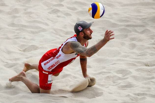 Beach volleyball Beachvolleyball - FIVB World Championships 2017 VIENNA,AUSTRIA,02.AUG.17 - BEACH VOLLEYBALL - FIVB World Championships, men. Image shows Tobias Winter (AUT). GEPAxpictures xMaticxKlansek