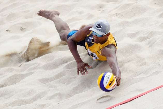 Beach volleyball Beachvolleyball - FIVB World Championships 2017 VIENNA,AUSTRIA,02.AUG.17 - BEACH VOLLEYBALL - FIVB World Championships,. men. Image shows Leo Williams (RSA). GEPAxpictures xMaticxKlansek